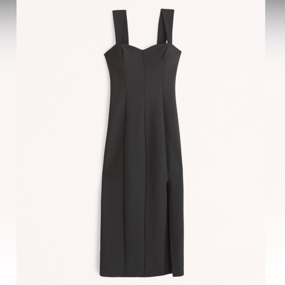 NWT XSP Black Abercrombie Corset Midi Column Dress